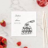 Serviette En Papier Cheers to love Hand Drawn Wedding (En situation)
