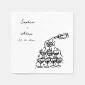 Serviette En Papier Cheers to love Hand Drawn Wedding (Devant)