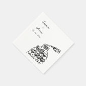 Serviette En Papier Cheers to love Hand Drawn Wedding (Coin)