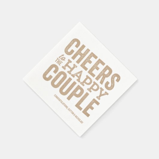 Serviette En Papier Cheers to the happy couple neutral wedding (Coin)