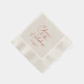 Serviette En Papier Cheers to the Holidays Ivory Personalized (Coin)