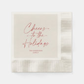 Serviette En Papier Cheers to the Holidays Ivory Personalized (Devant)