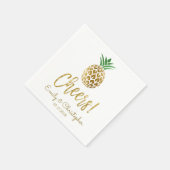 Serviette En Papier Cheers Tropical Hawaiian Mariage Ananas Blanc (Coin)