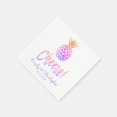 Serviette En Papier Cheers Tropical Hawaiian Mariage Ananas Blanc (Coin)