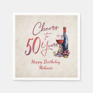 Serviette En Papier Cheers Wine 50e anniversaire