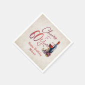 Serviette En Papier Cheers Wine 60e anniversaire (Coin)
