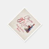 Serviette En Papier Cheers Wine 80e anniversaire (Coin)