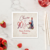 Serviette En Papier Cheers Wine 90e anniversaire (En situation)