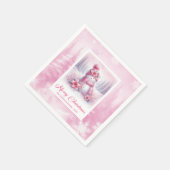 Serviette En Papier Cheery Winter Forest Pink Snowman Christmas Napkin (Coin)