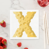 Serviette En Papier Cheese Letter X Typography (En situation)