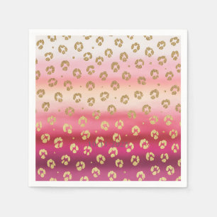 Serviette En Papier Cheetah Leopard rose et or