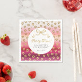 Serviette En Papier Cheetah Leopard rose et or (En situation)