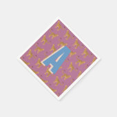 Serviette En Papier Cheetah, léopard rose monogrammé (Coin)