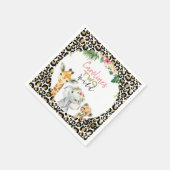 Serviette En Papier Cheetah Print Safari Parties scintillant Deux Anni (Coin)