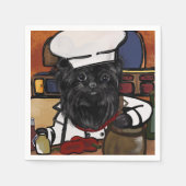 Serviette En Papier Chef Affenpinscher (Devant)