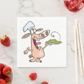 Serviette En Papier Chef Cochon Avec Nourriture (En situation)