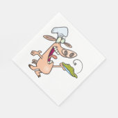 Serviette En Papier Chef Cochon Avec Nourriture (Coin)