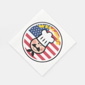 Serviette En Papier Chef de bienvenue avec drapeau américain (Coin)