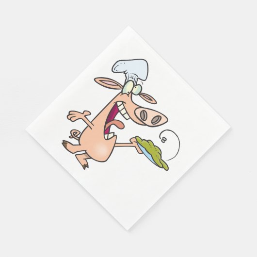 Serviette En Papier Chef De Cochon Avec Nourriture (Coin)