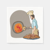 Serviette En Papier Chef de four à pizza au bois (Devant)