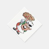 Serviette En Papier Chef de pizza italien classique dessin animé (Coin)