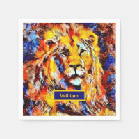 Chef d'un Lion Art Vintage avec nom