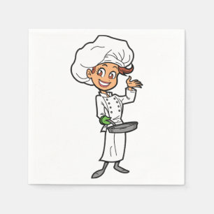 Serviette En Papier Chef féminin avec les serviettes de papier d'une