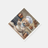 Serviette En Papier Chef Golden Retriever Puppy  (Coin)