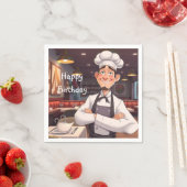 Serviette En Papier Chef heureux (En situation)