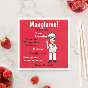 Serviette En Papier Chef italien - Mangiamo