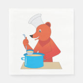 Serviette En Papier Chef Ours Cuisine Soupe Amusant Animal cuisine (Devant)
