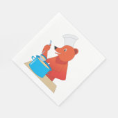 Serviette En Papier Chef Ours Cuisine Soupe Amusant Animal cuisine (Coin)