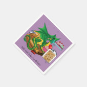 Serviette En Papier Chef pâtissier Dragon Vert (Coin)