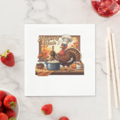 Serviette En Papier Chef rétro Turquie Thanksgiving classique T-shirt (En situation)