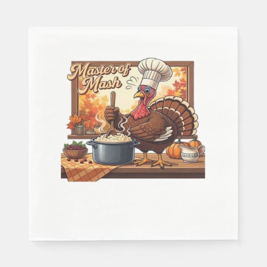 Serviette En Papier Chef rétro Turquie Thanksgiving classique T-shirt (Devant)