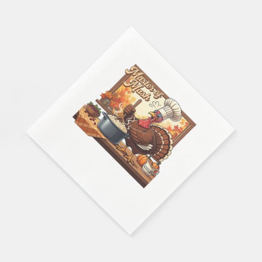 Serviette En Papier Chef rétro Turquie Thanksgiving classique T-shirt (Coin)