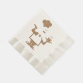 Serviette En Papier Chef tenant un bol de soupe (Coin)