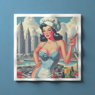 Serviette En Papier Chef vintage Pin-up