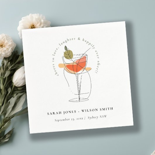 Serviette En Papier Chefs à l'amour moderne Cocktail Mariage de vin