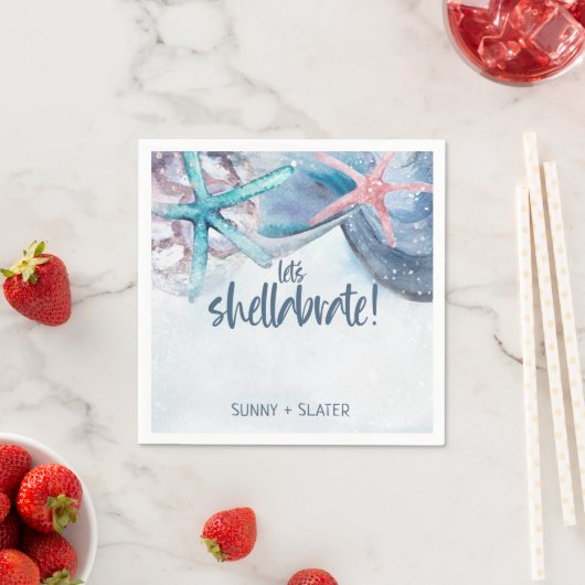 Serviette En Papier Chellabration | Plage Seashfish (En situation)