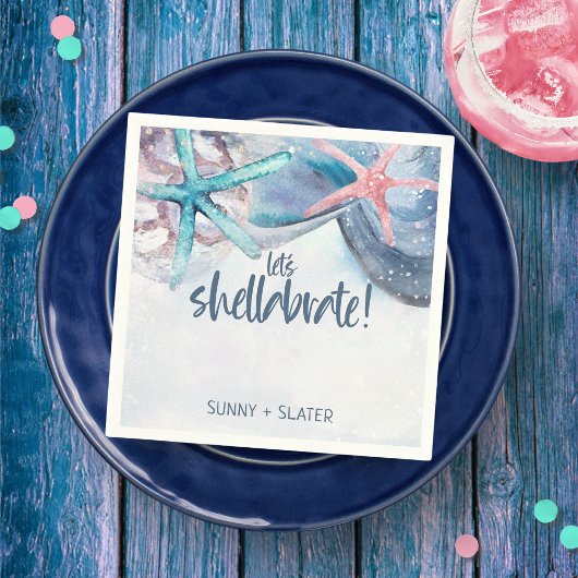 Serviette En Papier Chellabration | Plage Seashfish