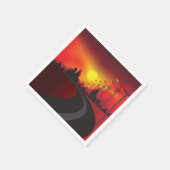 Serviette En Papier Chemin Au coucher Du Soleil Papier Naples (Coin)