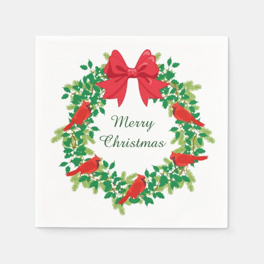 Serviette En Papier Chemin de fer du Cardinal Rouge (Devant)