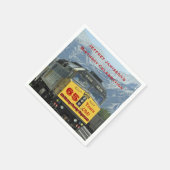Serviette En Papier Chemin de fer Moteur jaune, Nom, Papier d'annivers (Coin)