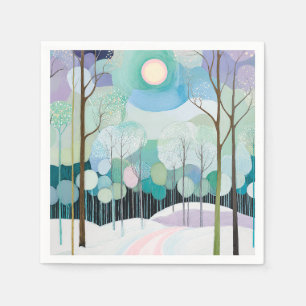 Serviette En Papier Chemin sous la lune pastel