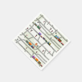 Serviette En Papier Chemins de fer pour enfants Trains et pistes (Coin)