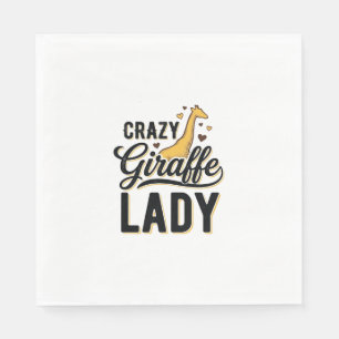 Serviette En Papier Chemise à motif de gravure vintage Crazy Giraffe L