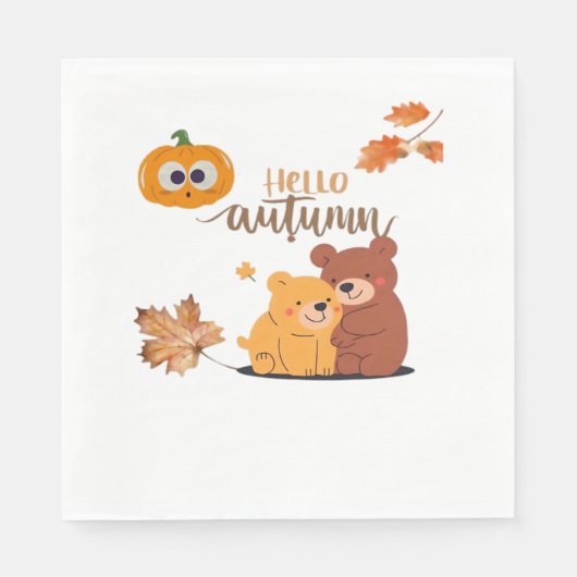 Serviette En Papier Chemise Automne, Chemise Thanksgiving, Pumpki Auto (Devant)