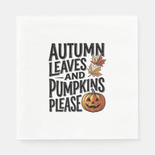 Serviette En Papier Chemise Automne Citrouille Avec Feuilles Et Vib Ha