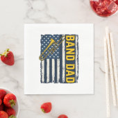 Serviette En Papier Chemise Band Dad Trombone Drapeau Américain Vintag (En situation)